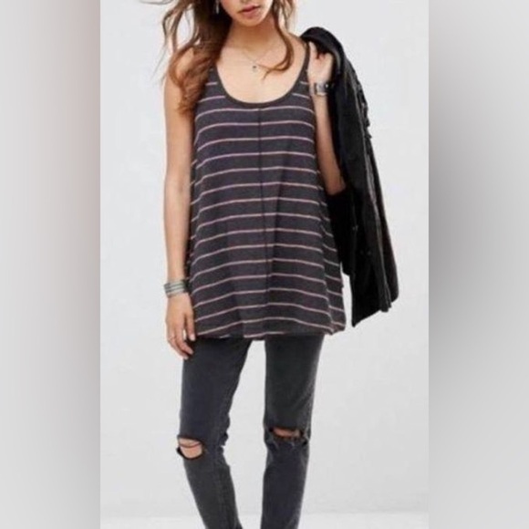 Free People Size M Garden Stripped Tank - Picture 2 of 8